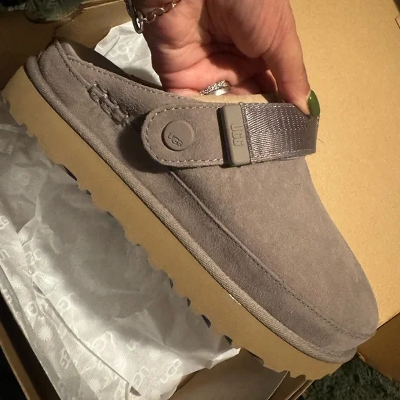 UGG Grey Suede Slide with Adjustable Strap and Lug Sole - Picture 11 of 11